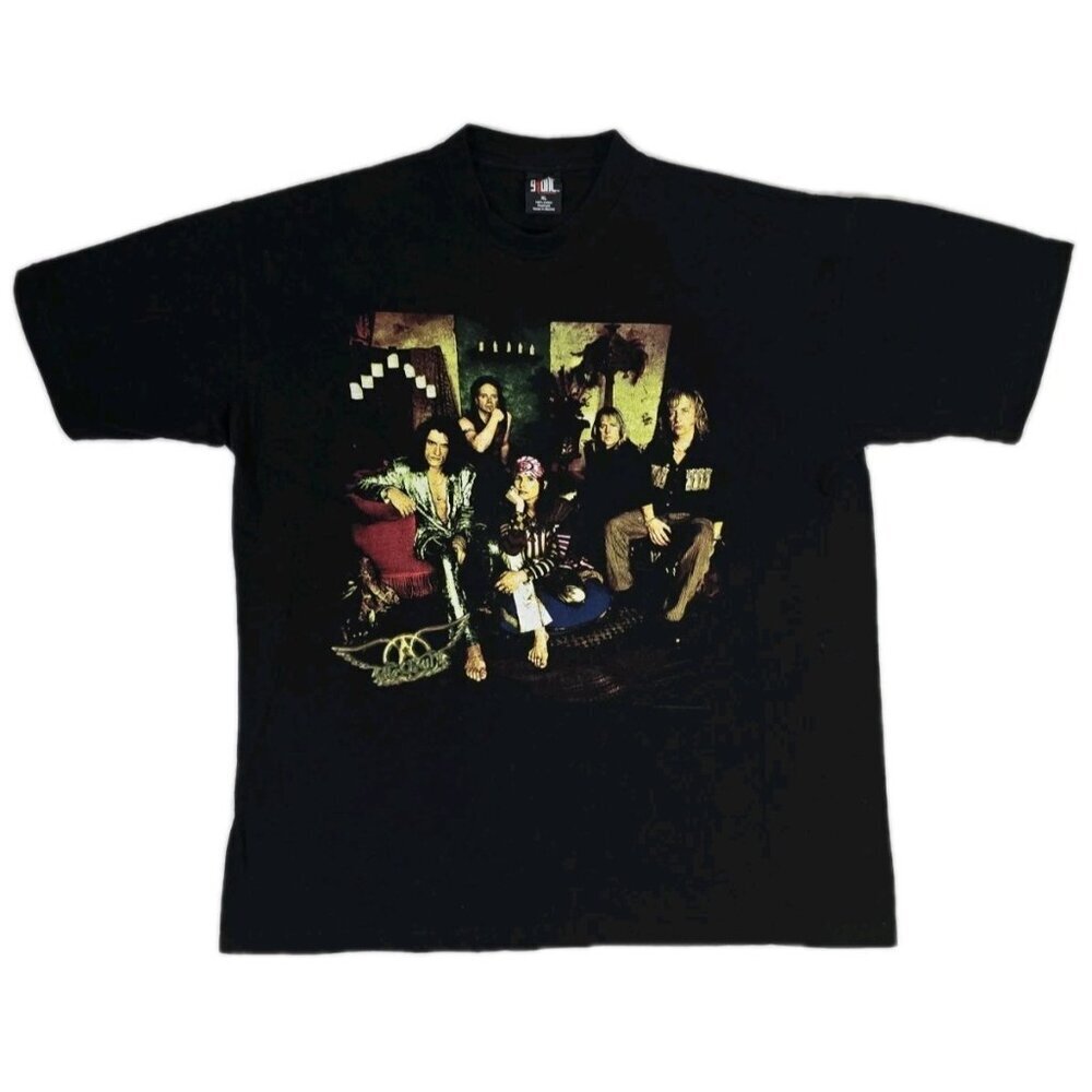Vintage Aerosmith NINE LIVES 1997 North American Tour Mens T-Shirt XL Giant Tag